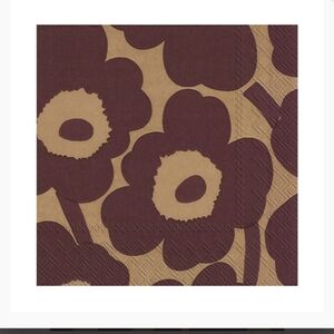 Marimekko Unikko Burgundy/Brown Large Lunch Napkins